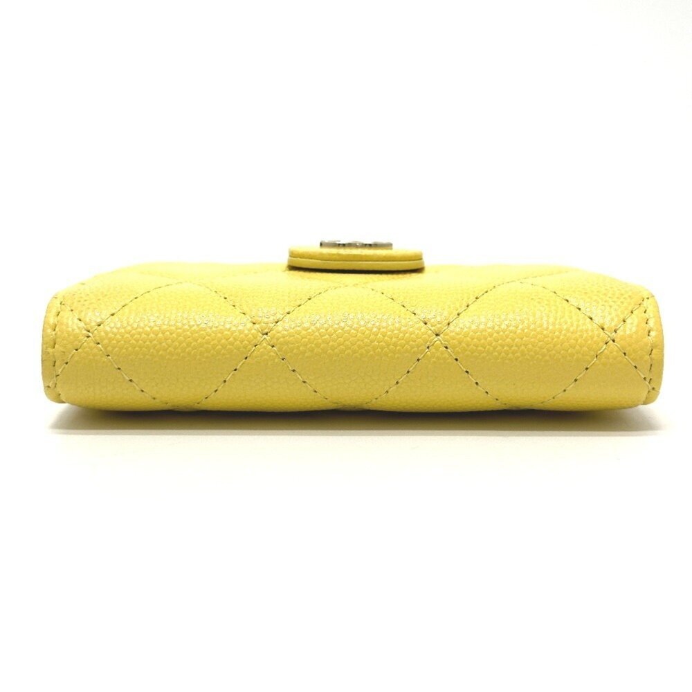 CHANEL Authentic Yellow Caviar Leather Logo Wallet - Picture 3 of 16